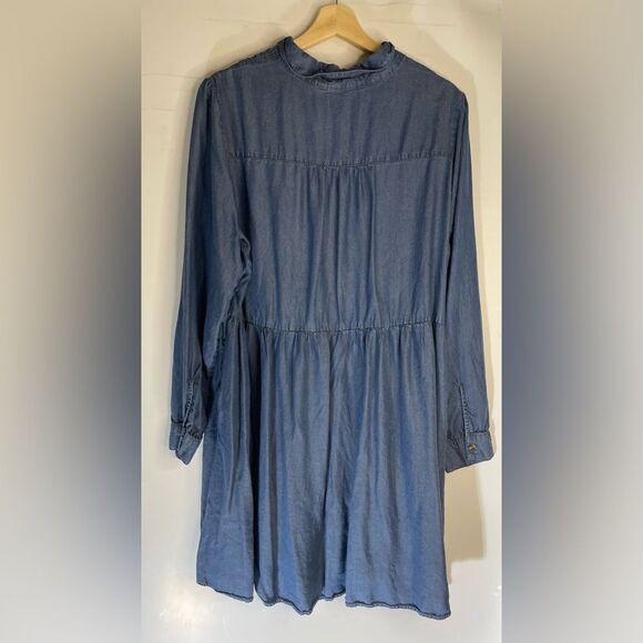 Time and Tru Button Front Long Sleeve Soft Denim Dress XL (16-18) - Picture 2 of 5